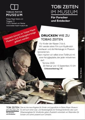 Tobizeit: Drucken wie zu Tobis Zeiten @ Museumskeller, Tobias-Mayer-Museum | Marbach am Neckar | Baden-Württemberg | Deutschland